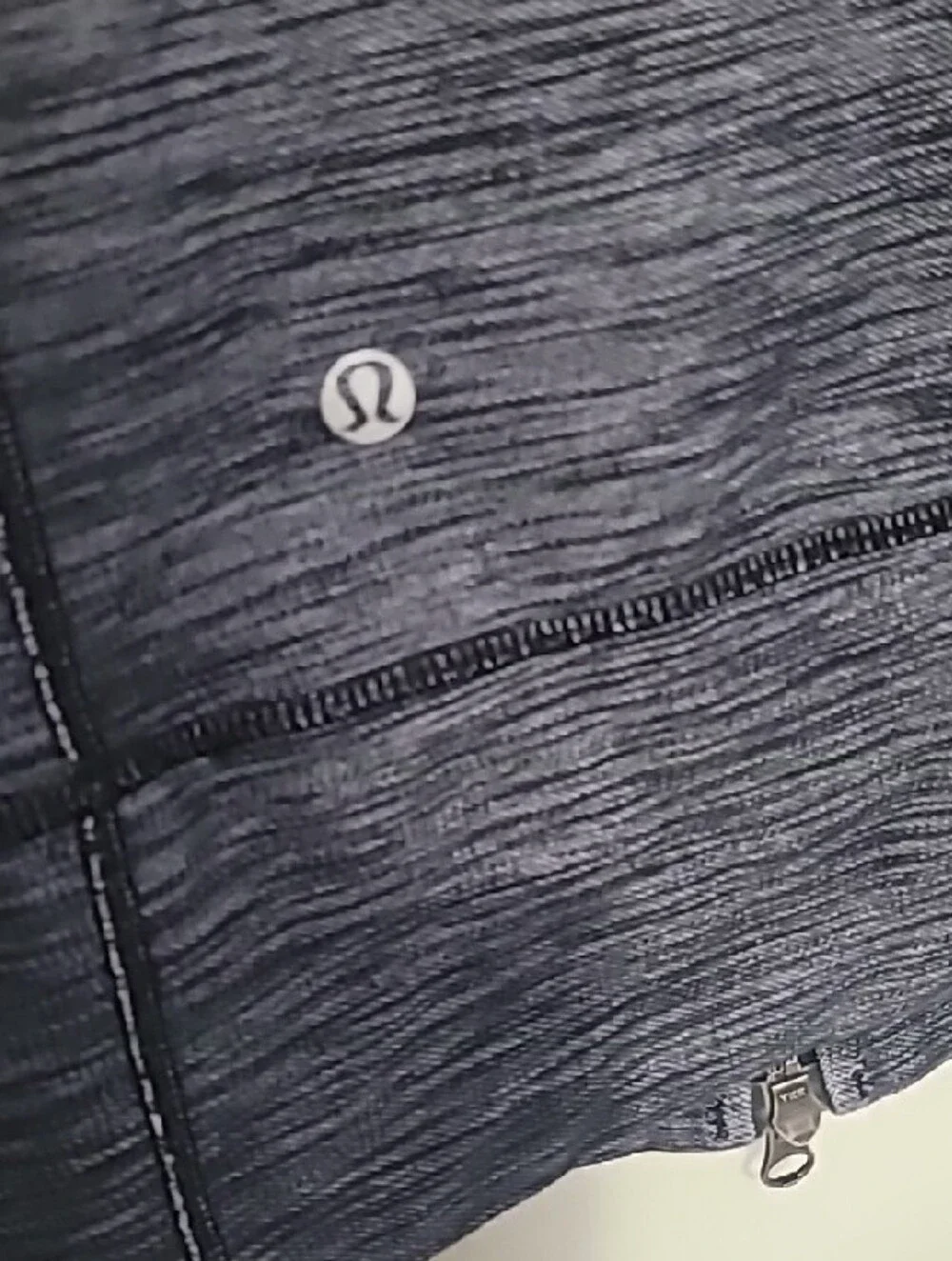 lululemon 💎athletica Heathered Slate Body with Black Sleeves Zip Jacket